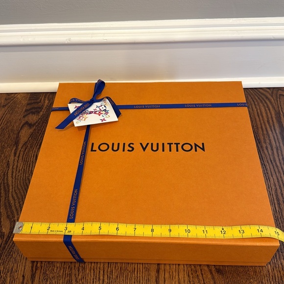 Louis Vuitton Gold Orange Blue Empty Shirt Gift Box Ribbon Gift Receipt Tag - Picture 11 of 13